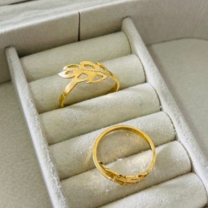 ANEL FOLHA VAZ. BANHO DOURADO