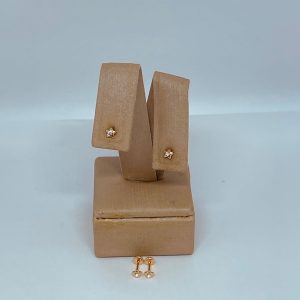 BRINCO BP ESTRELA C/ PEDRA BANHO ROSE