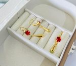 ARGOLA PEND. CABACINHA SEIS GARRAS BANHO DOURADO