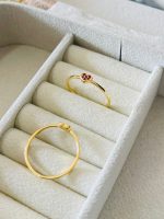 ANEL CORACAO CRAV. SEIS ZIRC. SM BANHO DOURADO