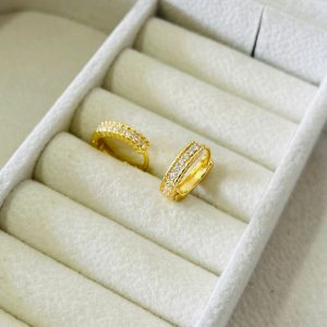 ARGOLA CRAV REDONDA TAM M SM BANHO DOURADO