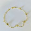 PULSEIRA CINCO BOLAS LISAS BANHO DOURADO