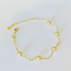 PULSEIRA CINCO BOLAS CRAQ BANHO DOURADO