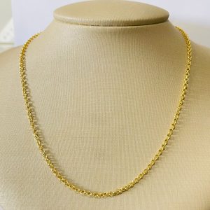 GARGANTILHA ELO PORTUGUES P2.5 45CM BANHO DOURADO