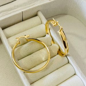 ARGOLA FIO 30 LISO BANHO DOURADO