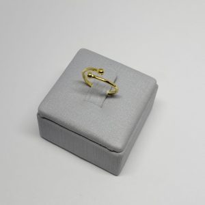 ANEL REGULAVEL DUAS ESFERAS BANHO DOURADO