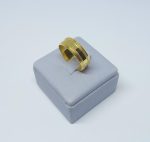 ALIANCA QUADRADA 7MM BANHO DOURADO