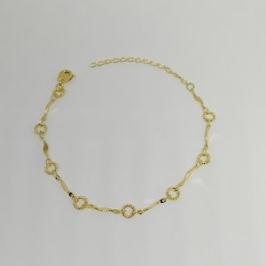 PULSEIRA CIRCULOS FRIZ BANHO DOURADO