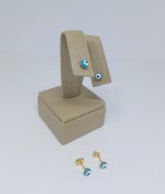 BRINCO OLHO GREGO REDONDO 5MM BANHO DOURADO