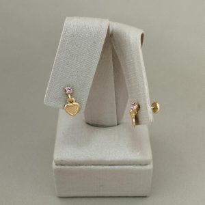 BRINCO BP PEDRINHA COM PEND. CORACAO BANHO DOURADO