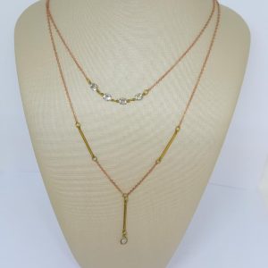GARGANTILHA DUPLA SEIS ZIRC 5X5 BRUTO