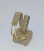 ARGOLA TODA DE PEDRAS GRANDE  BANHO DOURADO