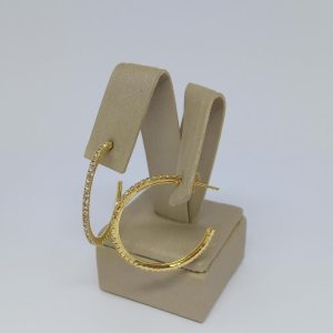 ARGOLA TODA DE PEDRAS GRANDE  BANHO DOURADO