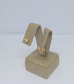 BRINCO ZIRCONIA DIAMANTE 5X7 BANHO DOURADO