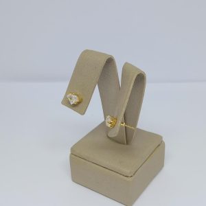 BRINCO ZIRCONIA DIAMANTE 5X7 BANHO DOURADO