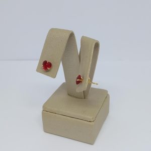 BRINCO ZIRC DE CORACAO 6MM BANHO DOURADO