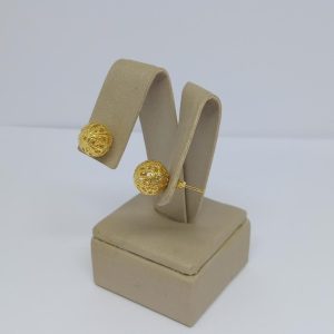 BRINCO BOLA OCA VAZ. 10MM BANHO DOURADO