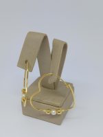 ARGOLA CORACAO CM BOLAS E PEROLA BANHO DOURADO