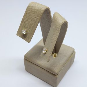 BRINCO BP 4MM FLOR ZIRC BANHO DOURADO