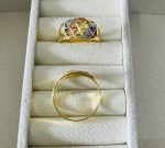 ANEL CENTRO FRIZ. C/ RHODIUM BANHO DOURADO