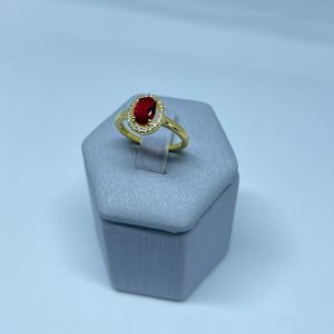 ANEL CRAV. C/ ZIRC. RED. CENTRAL BANHO DOURADO