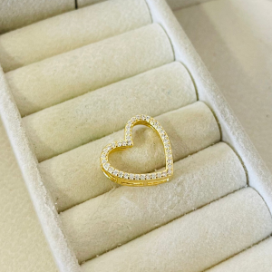 PINGENTE CORACAO CRAV. VAZ BANHO DOURADO