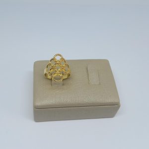 ANEL PARTE SUPERIOR TRANCADO BANHO DOURADO