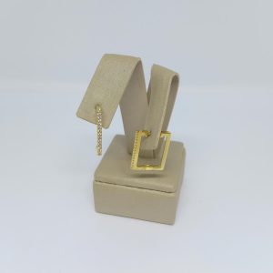 ARGOLA QUADR CRAVEJADA TAM G DO TRIO BANHO DOURADO