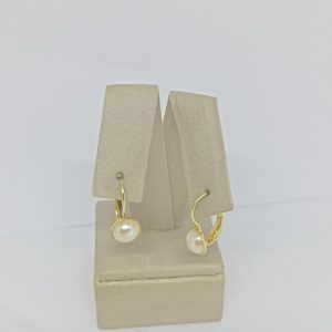 ARGOLA PEROLA 8MM BANHO DOURADO