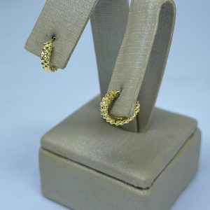 ARGOLA CLIQUE DESENHADA BANHO DOURADO