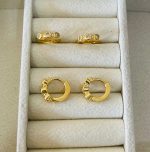 ARGOLA CRAV. TRES ZIRC CRISTAL SM BANHO DOURADO