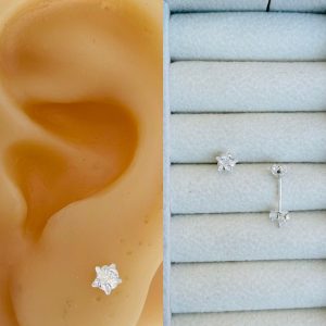 BRINCO ESTRELA 5MM PRATA