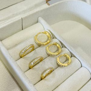 TRIO DE ARGOLAS CRAV. BANHO DOURADO