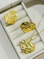 CONJUNTO ORGANICO CORACAO 25MM BANHO DOURADO