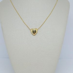 GARGANTILHA CORACAO ABS PASSANTE BANHO DOURADO