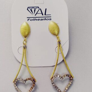 BRINCO BP GOTA C/ PEDRA BANHO DOURADO