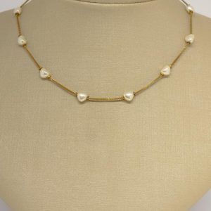 CHOKER CORACOES DE PEROLA BRUTO