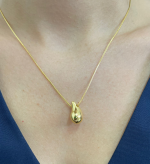 GARGANTILHA PING GOTA ABS 8MM BANHO DOURADO