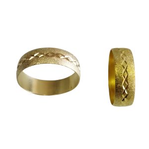 ALIANCA 6MM XZINHO FOSCO ABALOADA BRUTO