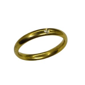 ALIANCA NOIVADO ANATOMICA 3MM COM 1 STRASS BRUTO