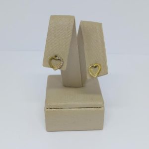 BRINCO CORACAO ZIRC. LATERIAS CRISTAL  BRUTO