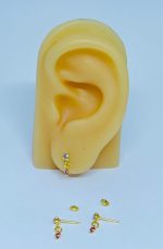 BRINCO BP SS8 COM PEDRINHA PENDURADO BANHO DOURADO