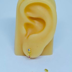 BRINCO BP SS8 COM PEDRINHA PENDURADO BANHO DOURADO