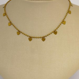 CHOKER CORR DE BOLINHAS PEND CORACOES RC651 BRUTO