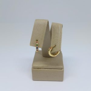 ARGOLA COLORIDA BANHO DOURADO