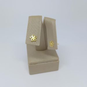 BRINCO FLOR CINCO PETALAS VAZ. BANHO DOURADO