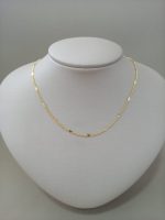 GARGANTILHA 45CM  CORACOES LISOS BANHO DOURADO