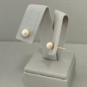 BRINCO BOLA 6MM CRAQUELADA BANHO DOURADO