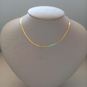 CHOKER CORRENTE LAMINADA BANHO DOURADO