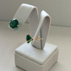 BRINCO ZIRCONIA REDONDA 10MM BANHO DOURADO